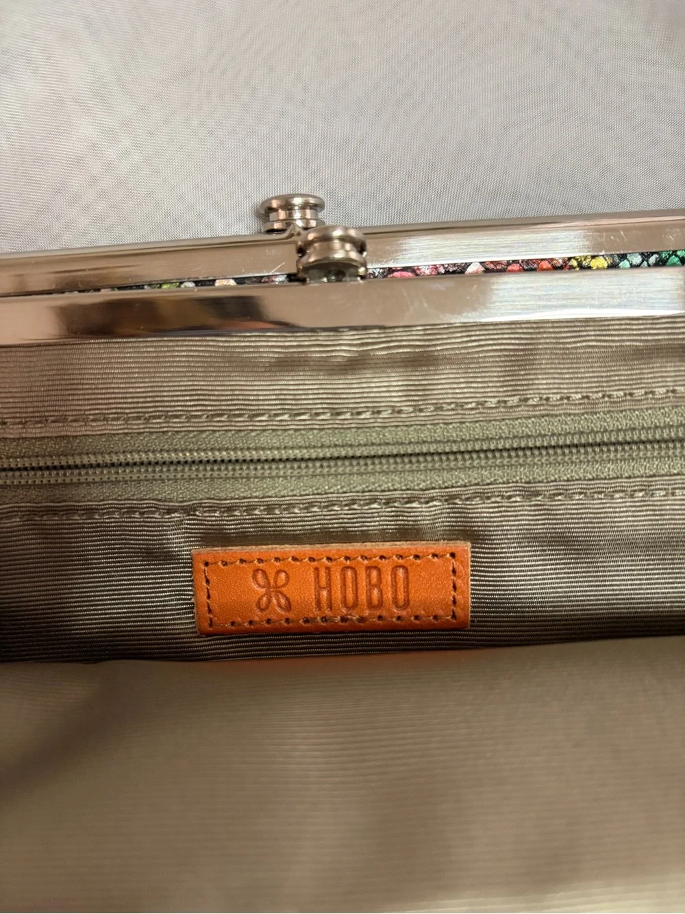 HOBO Lauren Clutch Wallet Multicolor Metallic Genuine Leather